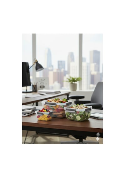 3 Lü Kilitli Saklama Kabı Seti Sızdırmaz Gıda Kabı, Hava Geçirmez 1.85lt 1.05 Lt 575 Ml Gri