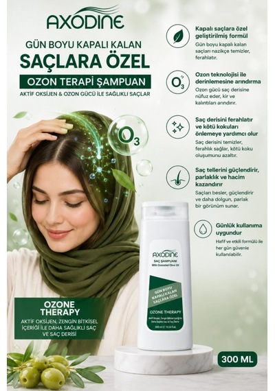 Axodine Gün Boyu Kapalı Kalan Saçlara Özel Ozon Terapi Şampuan 300 ML