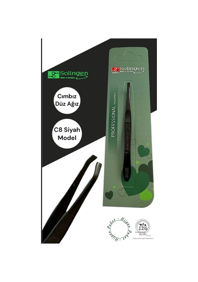 Solingen C8 Cımbız Siyah,inox,büyük Boy,düz Ağız
