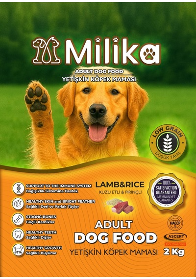 Milika Yetişkin Köpek Maması Kuzu Etli 2 Kg