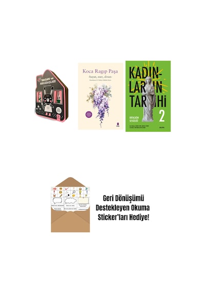 Tavşan Ve Arkadaşları Keçe Kitap + Koca Râgıp Paşa + Kadınların Tarihi 2 Ciltli + Okuma Sticker'ları