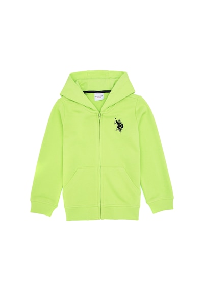 U.S. Polo Assn. Erkek Çocuk Yeşil Fermuarlı Kapüşonlu Sweatshirt 50316706-VR020