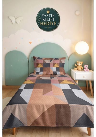 Geometrik Pudra Genç Odası Tek Kişilik Pike Takımı - Gri Bej Modern 160x220 Cm Kapitone Yatak Örtüsü Kırık Sepet Kırıntısı Geometrik Pudra Genç Odası Tek Kişilik Pike Takımı - Gri Bej Modern 160x220 Cm Kapitone Yatak Örtüsü Kırık Sepet Kırıntısı