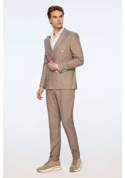 Morven Erkek Kahve Keten Trend Çizgili Slim Fit Sivri Yaka Kruvaze Takım Elbise 26ys001004400 Kahve Morven Erkek Kahve Keten Trend Çizgili Slim Fit Sivri Yaka Kruvaze Takım Elbise 26ys001004400 Kahve
