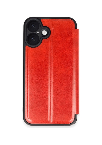 Apple iPhone Uyumlu 16 Kılıf Flip Cover - Kırmızı Bz8683140813932