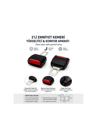 2&apos Li Emniyet Kemeri Yükseltici Ve Konfor Aparatı 5705