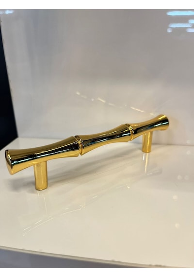 Lüx Bambu Metal Kulp 96mm Altın Dolap Kapak Modern Çekmece Mobilya Tv Ünite Komidin Vestiyer Gold Altın