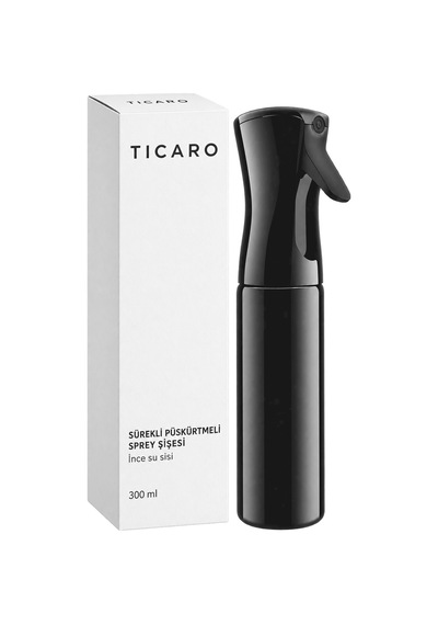Tıcaro 300 Ml Sürekli Püskürtmeli Boş Sprey Şişesi, 360 Püskürtme, Siyah