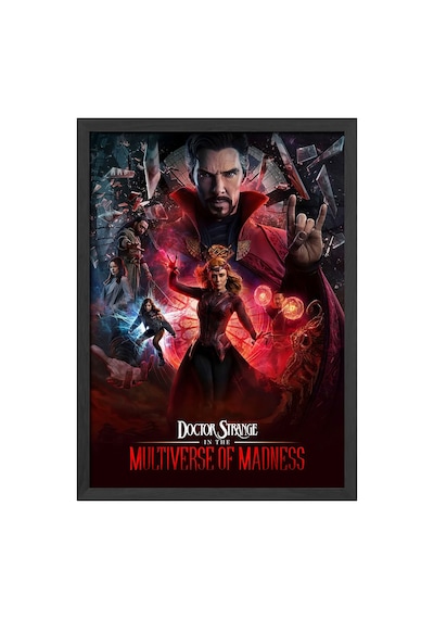 Doctor Strange Siyah Ahşap Çerçeveli Poster, Dekoratif Dizi Duvar Tablosu