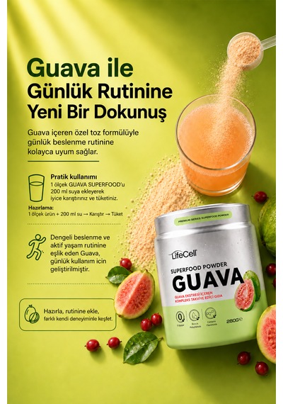 Guava Ekstresi İçeren Kompleks Takviye Edici Gıda - 280g X 8 Adet