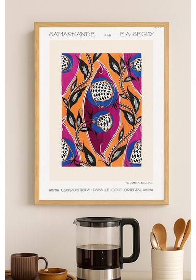 Semerkand Doğal Ahşap Çerçeveli Poster, Dekoratif Sanatsal Duvar Tablosu