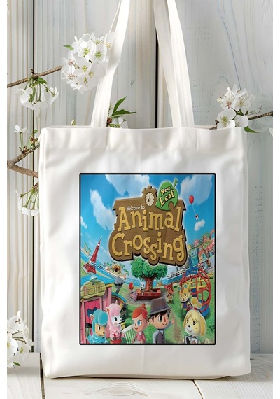 Art Hediye Animal Crossing Oyun Baskılı Omuz Çanta Kişiye Özel Model 2 Çok Renkli