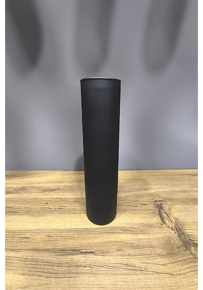 Silindir Cam Vazo Mat Seri 27 Cm Yükseklik 7.5 Genişlik Yeni Model Seri Siyah