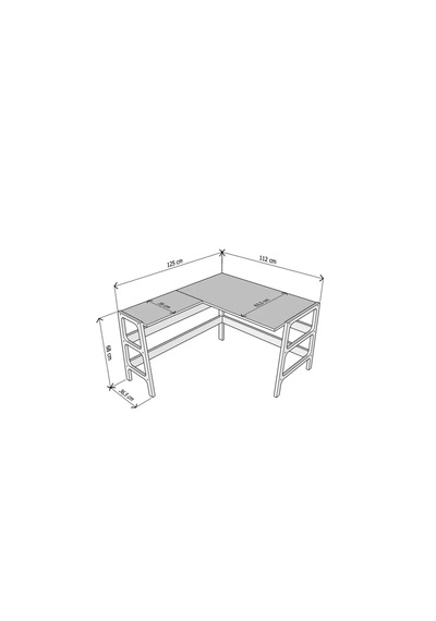 Woodesk Valencia Ahşap Çalışma Masası, Natural Renk Cpt4631-125 Naturel