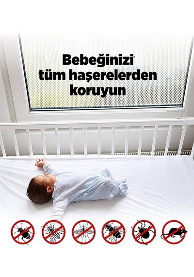 Çift Kanat Pencere Tül Sineklik 130x150 Cm 5 Cm Cırt Cırt Bantlı, Kesilebilir, Kolay Montajlı P