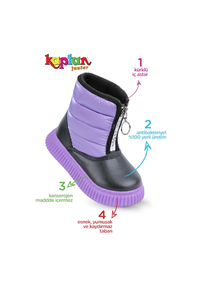 Kaptan Junior Kız Bebek Çocuk Botu Ortopedik Kaymaz Taban Barznk 560 Mor