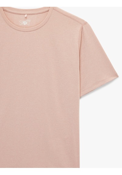 Koton Kısa Kollu Bisiklet Yaka Oversize Spor Tişört Pembe Melanj 6sak10056nk 56x