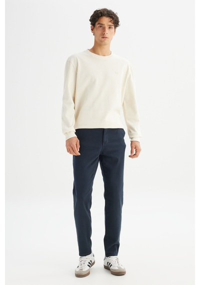 Lee Erkek Pamuk Regular Fit Bisiklet Yaka Patch Logo Bej Sweatshirt Bej