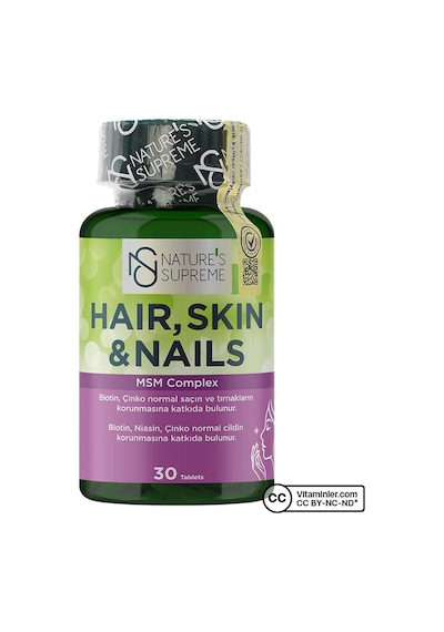 Natures Supreme Hair Skin Nails 30 Tablet Aromasız