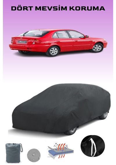 Siyah, Hyundaı Accent 5 Kapılı 2003 - 2006, Araba Brandası, Oto Örtüsü, Araba Çadırı Siyah