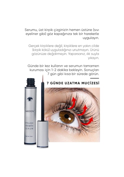 Nedox Kaş ve Kirpik Uzatıcı Besleyici ve Bakım Serumu 5 ML