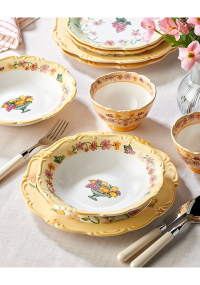 Sarı Porselen Çukur Tabak 21,5 Cm