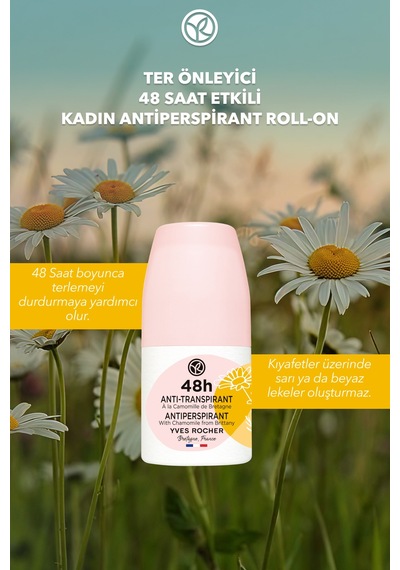 Yves Rocher Ter Önleyici 48 Saat Etkili Kadın Antiperspirant Roll-on- Organik Papatya-57834 50 Ml