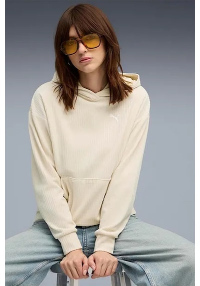 Puma Ess Elevated Velour Kadın Sweatshirt Bej
