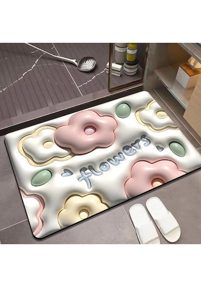 Ultra Emici 3d Banyo Paspası Çok Renkli