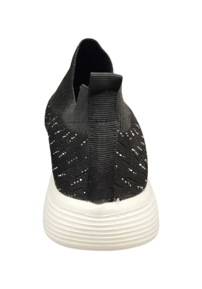 Ventes 679502z Memory Foam Ortopedik Taban Günlük Kadın Triko Sneaker Ayakkabı Siyah