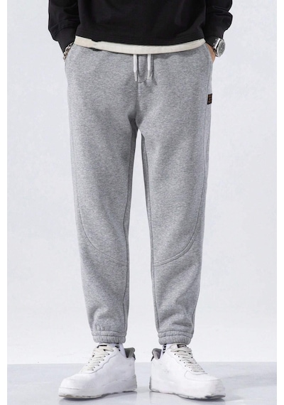 Genius Store Genıus Store Erkek Eşofman İçi Polarlı Bağcıklı Bel Jogger Spor Eşofman Altı Spor-esf001 Gri