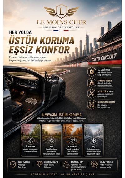 Cupra Leon Havuzlu Oto Paspası Kaymaz Taban Dayanıklı Enerji Krom