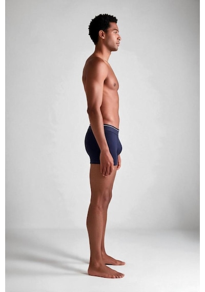 Trendybee Erkek Slim Fit Lacivert Boxer 5 Adet Paket Likralı Rahat Kesim Özel Kutulu