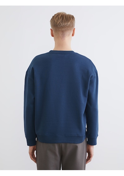 Lcw Vision İndigo Bisiklet Yaka Erkek Kalın Sweatshirt