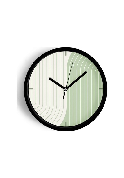 Soyut - Bohem - Geometrik Temalı Modern Duvar Saati - 25cm - Önü Camlı Siyah Kasa - Sessiz Mekanizma-jh0555 Siyah