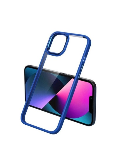 Apple Uyumlu iPhone 13 Pro Max Kılıf Zore Krom Kapak Lacivert