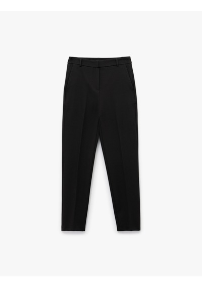 Koton Cepli Yüksek Bel Slim Fit Cigarette Pantolon Siyah 7wak40019uw