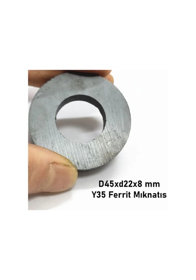 Ø45xø22x8 Mm Y35 Halka Ferrit Mıknatıs 25 Adet - Atölye Ve Hobi İçin Magneteksan