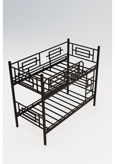 Moblay Defne Genç Çocuk Yatak Odası Metal Ranza Ve Karyola 90x200 Siyah 90 x 200