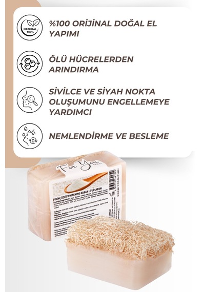 Kabak Lifli %100 Doğal El Yapımı Pirinç Özlü Whitening Sabun Kabak Lifi - Lavanta