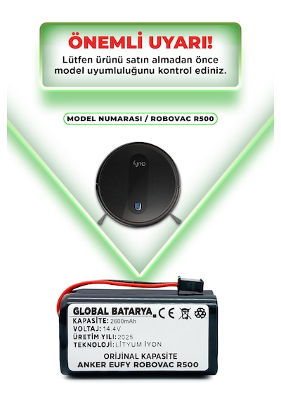 Anker Eufy Robovac R500 Uyumlu Batarya 2600mah