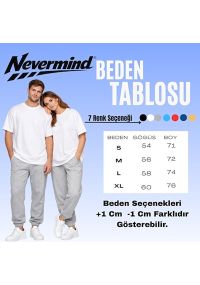 Sevgili Kombini Ayıcık Baskılı Çift Tişört Oversize Unisex Partne Mavi