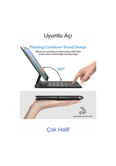 Apple Uyumlu iPad  Pro 11 4. Nesil Magic Style Manyetik Yapışmalı Klavyeli Kılıf