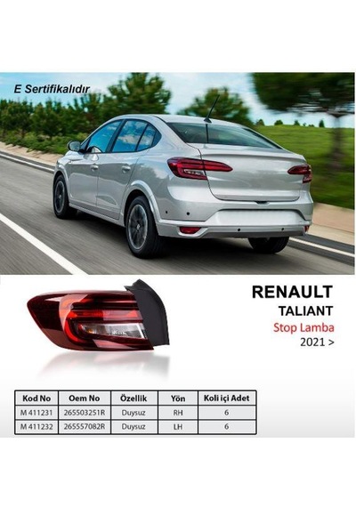 Renault Talıant Stop Lambası Dıs Sol 2021 /