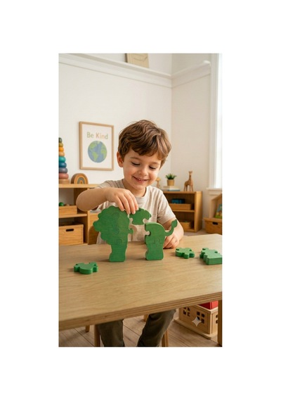 Organik İçerikli 3d Aslan Yapboz - Sağlığa Uygun Montessori Eğitici Oyuncak