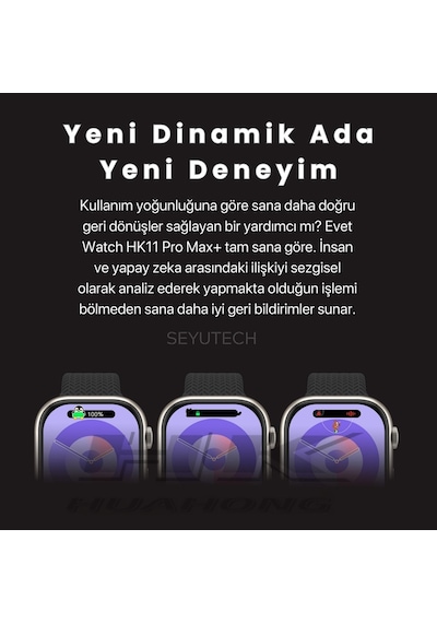 Harvox Hk 11 Pro Max Amoled Akıllı Saat Iphone Ve Android Tüm Telefonlara Uyumlu 46 Mm Siyah