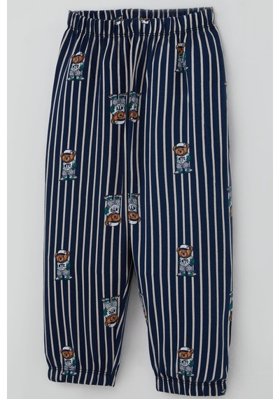 Breeze Erkek Bebek Pijama Takımı Sevimli Ayıcık Figürlü 9 Ay-3 Yaş, Lacivert Lacivert