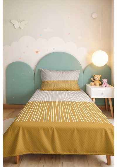 Sarı Çizgili Modern Genç Odası Tek Kişilik Pike Takımı - Geometrik 160x220 Cm Kapitone Yatak Örtüsü Keten Nehir Parıltısı Sarı Çizgili Modern Genç Odası Tek Kişilik Pike Takımı - Geometrik 160x220 Cm Kapitone Yatak Örtüsü Keten Nehir Parıltısı