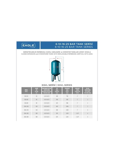 Eagle Egvl 50 Dik Tank - 50 Litre