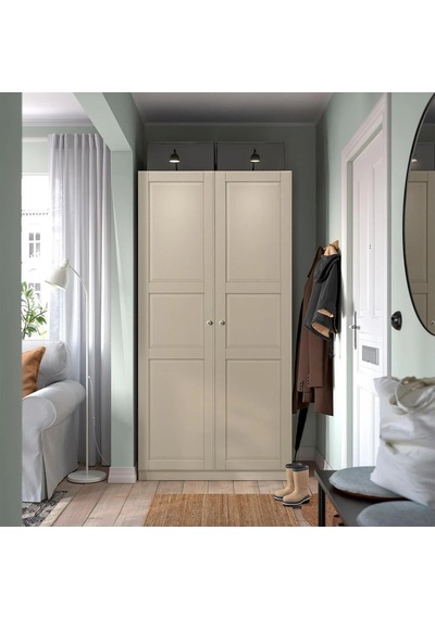 Ikea Gri Modern Kapaklı Gardırop Gri-bej